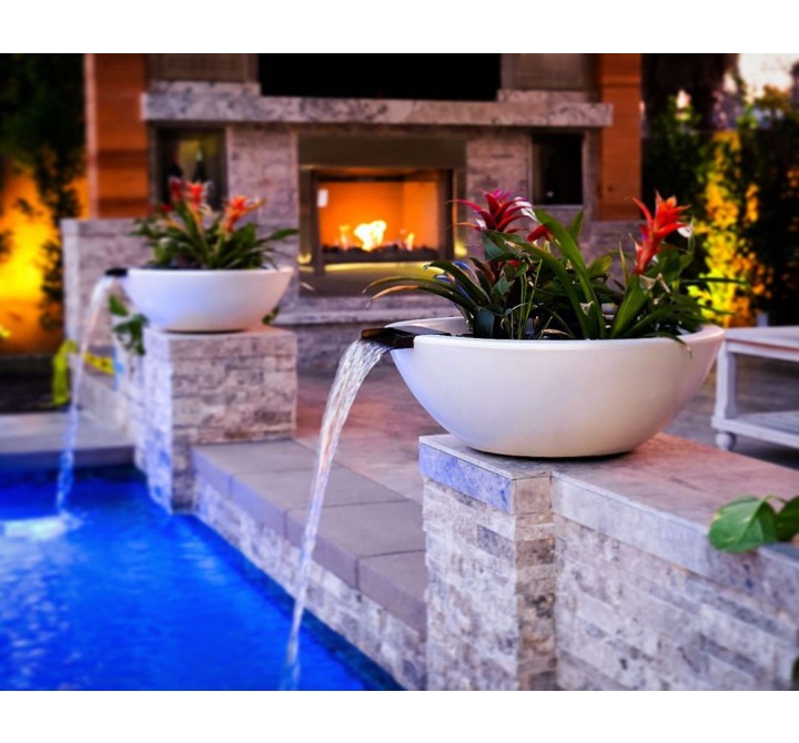 The Outdoor Plus Sedona GFRC Planter & Water Bowl