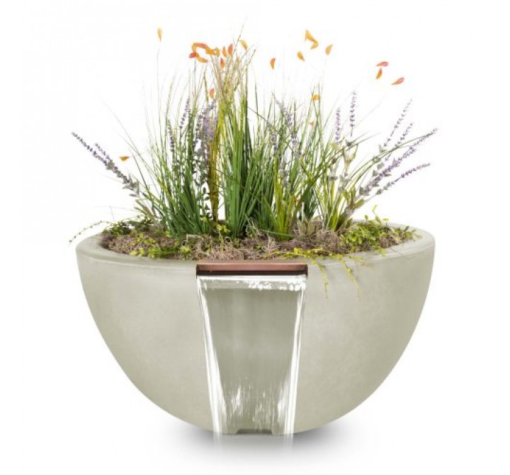 The Outdoor Plus Luna GFRC Planter & Water Bowl 