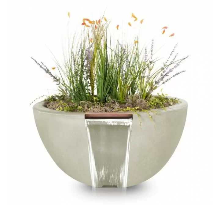 The Outdoor Plus Luna GFRC Planter & Water Bowl 
