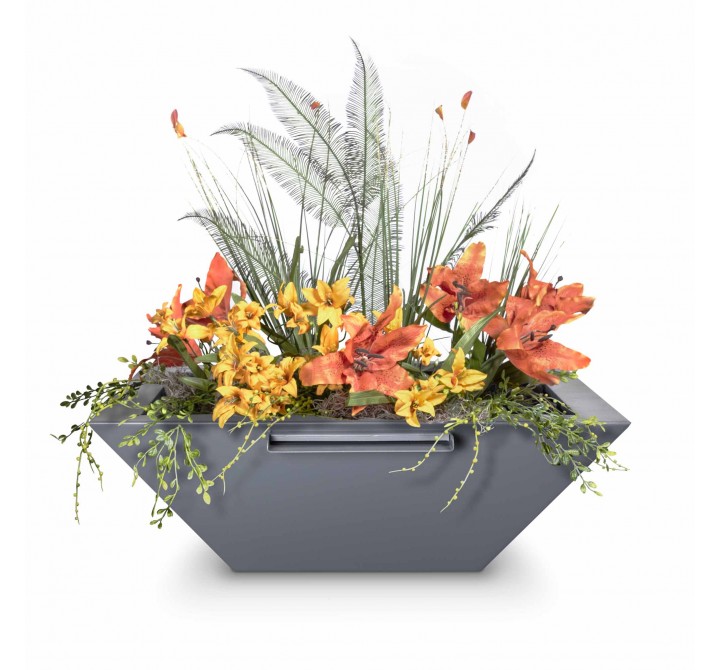 The Outdoor Plus Maya Powder Coated Planter & Water Bowl