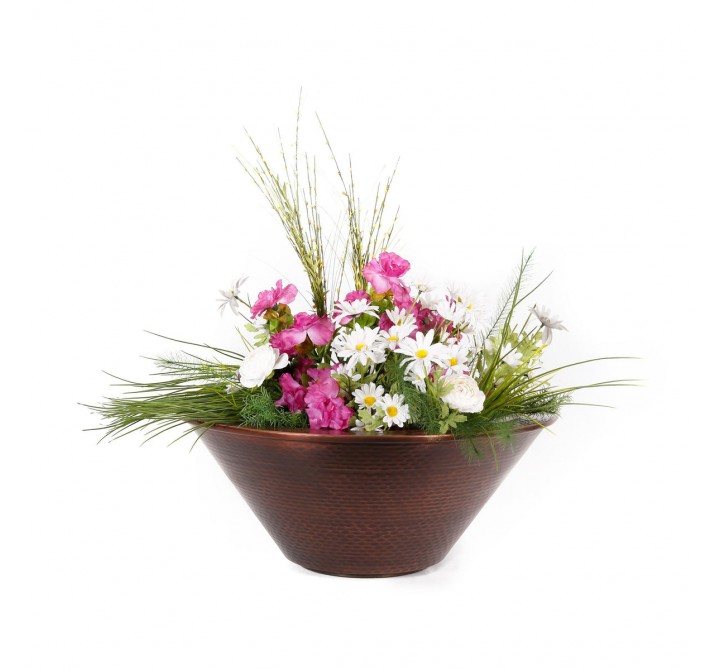 The Outdoor Plus Cazo Hammered Copper Planter Bowl