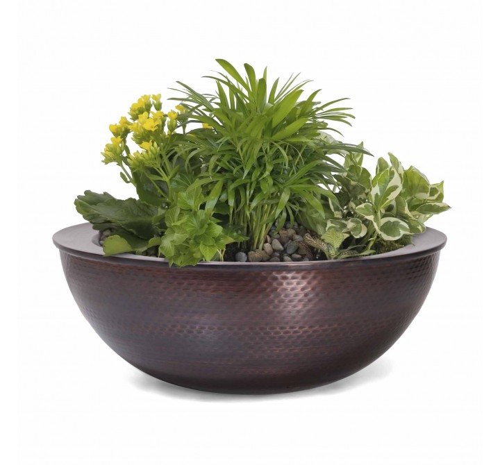 The Outdoor Plus Sedona Hammered Copper Planter Bowl