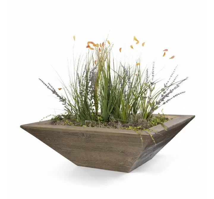 The Outdoor Plus Maya Wood Grain Planter Bowl