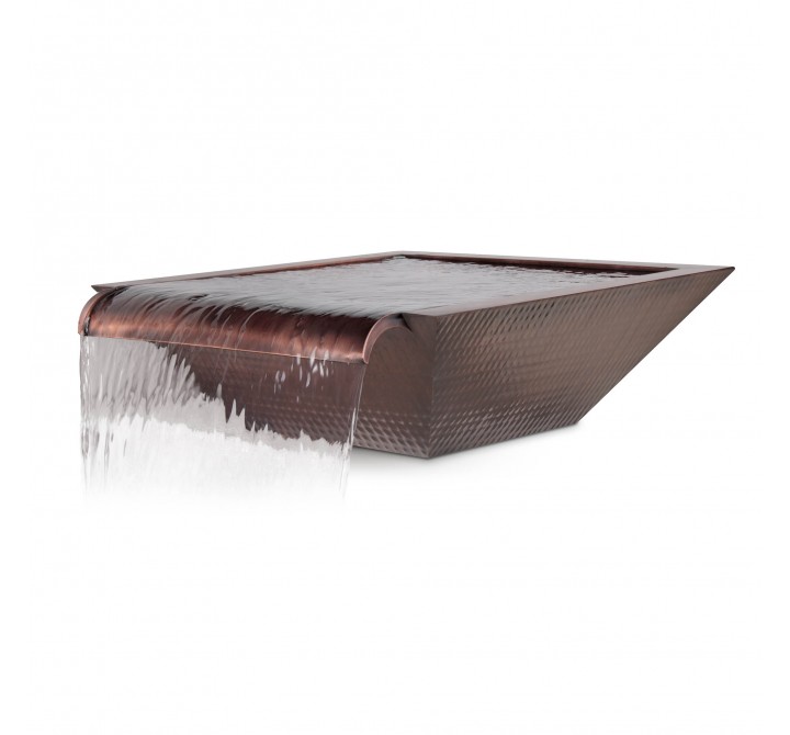 The Outdoor Plus Maya Hammered Copper Water Bowl - Wide Spillway