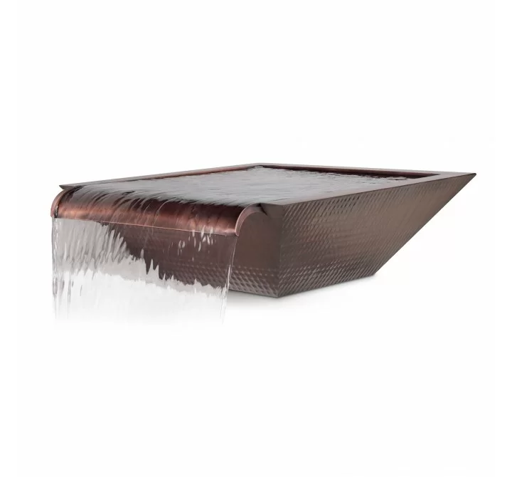 The Outdoor Plus Maya Hammered Copper Water Bowl - Wide Spillway