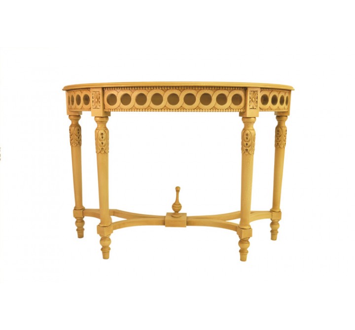 Anderson Teak Neoclassical Demilune Console Table