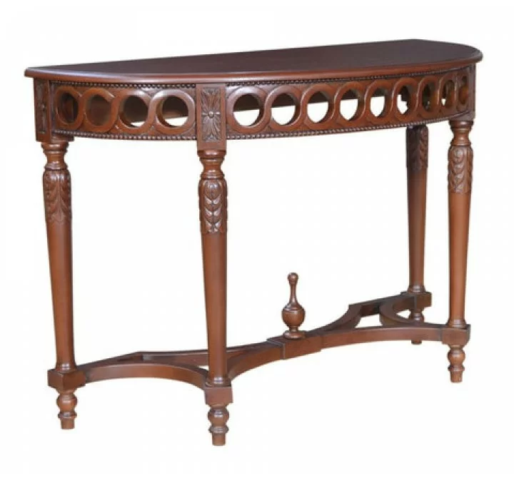 Anderson Teak Neoclassical Demilune Console Table