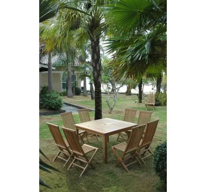 Anderson Teak Windsor Classic Chair 9-Pieces Folding Dining Set