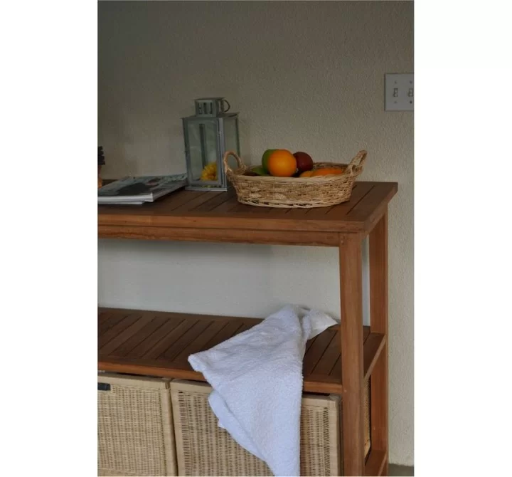 Anderson Teak Towel Console w/ 2 Shelves Table