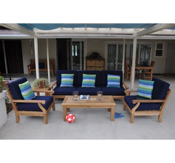 Anderson Teak Riviera Luxe 7-Pieces Modular Set With Rectangular Table B
