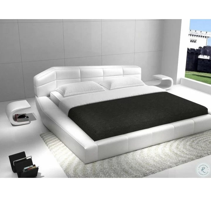 J&M Furniture Dream White King Platform Bed 