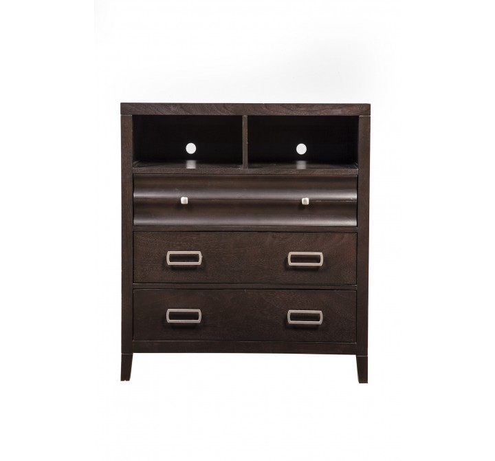Alpine Furniture Legacy Media Chest in Black Cherry - Front