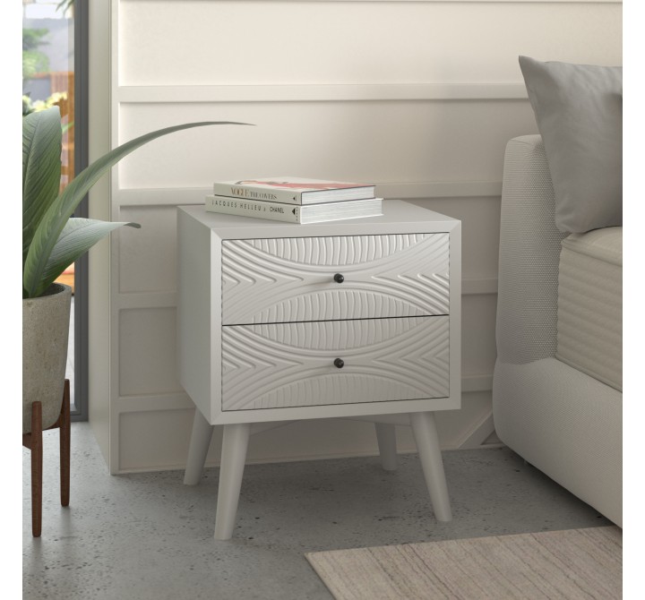  Alpine Furniture Tranquility Nightstand in White - Lfiestyle