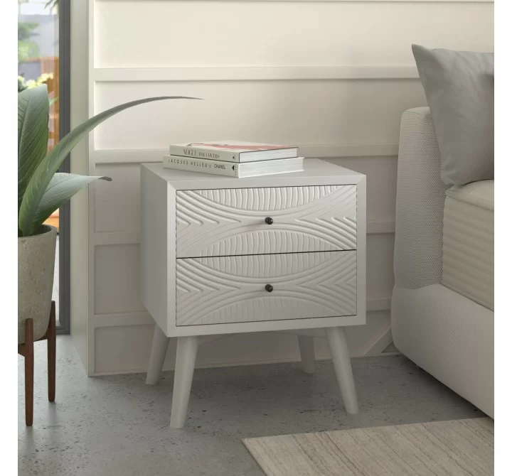  Alpine Furniture Tranquility Nightstand in White - Lfiestyle