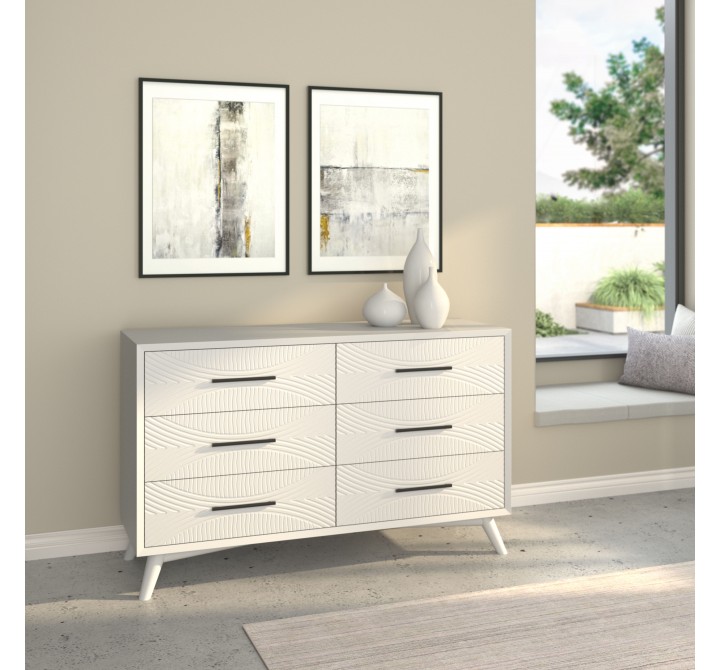 Alpine Furniture Tranquility Dresser in White - Lifestyle