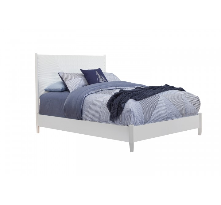  Alpine Furniture Tranquility Queen Bed in White - Angled