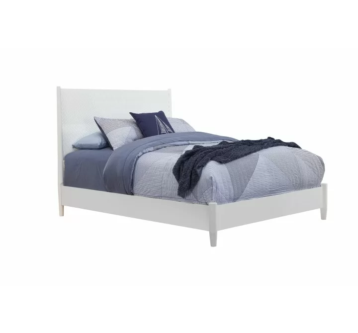  Alpine Furniture Tranquility Queen Bed in White - Angled