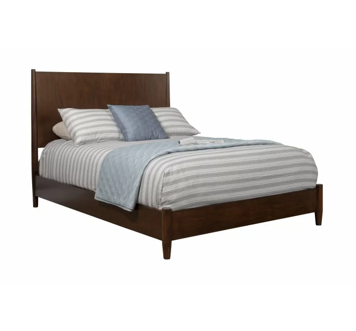 Alpine Furniture Flynn California King Platform Bed, Walnut - Front Angle