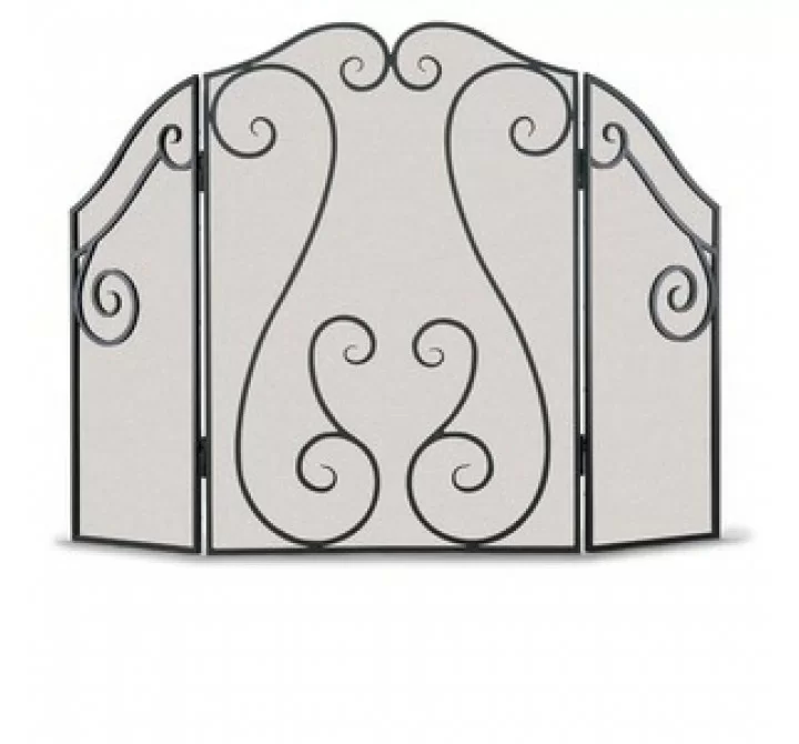 Fireside America Napa Forge Antique Scroll 3 Panel Screen in Bronze
