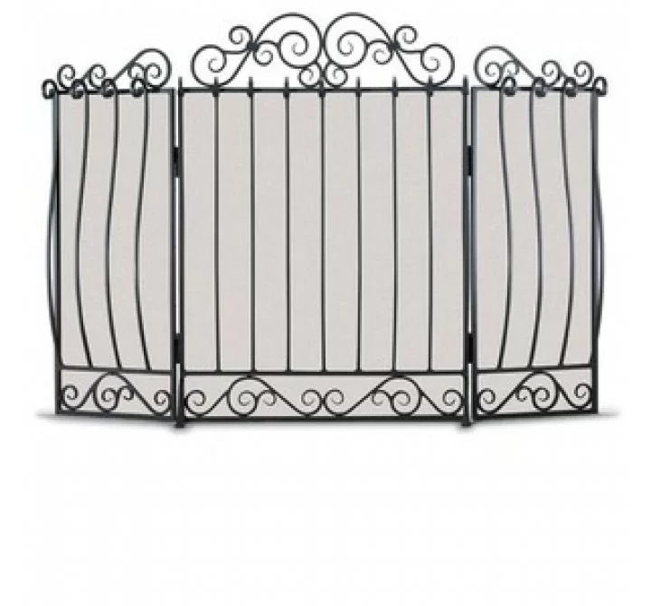 Fireside America Napa Forge Villa 3 Panel Screen in Pewter
