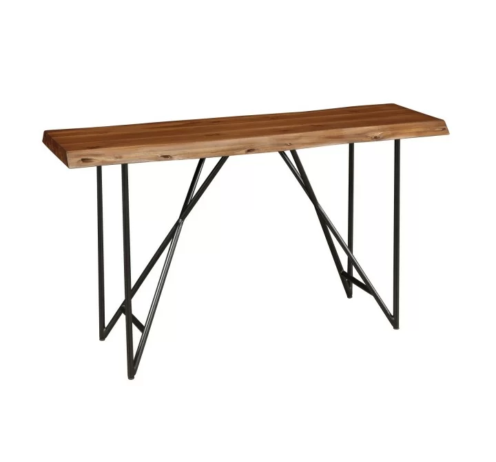 Alpine Furniture Live Edge Sofa Table in Light Walnut