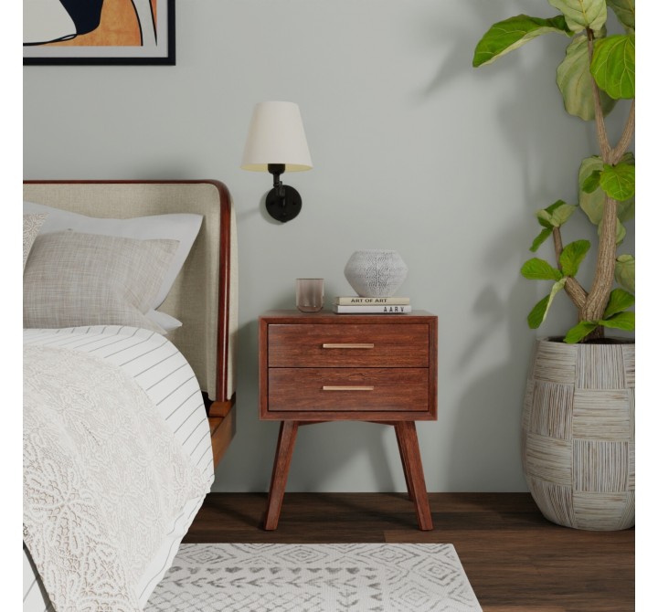 Alpine Furniture Gramercy 2 Drawer Nightstand - Lifestyle