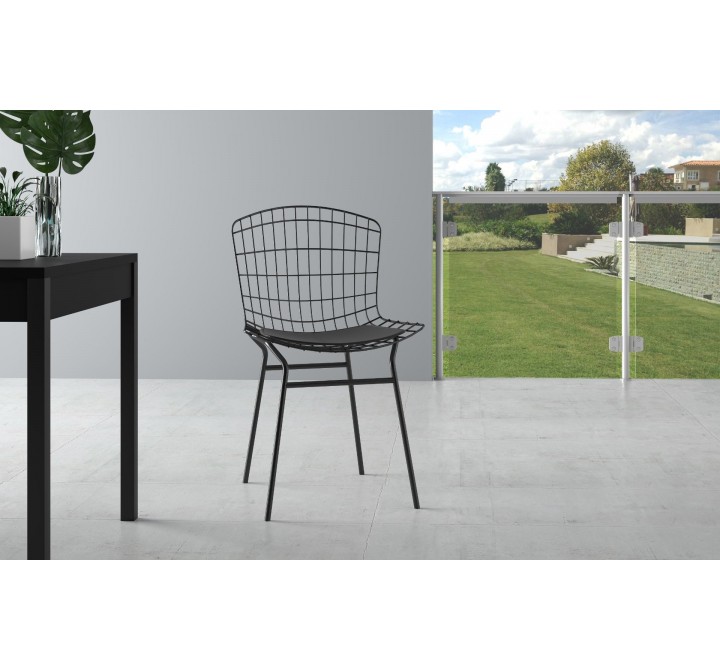 Manhattan Comfort Madeline Chair with Seat Cushion in Black