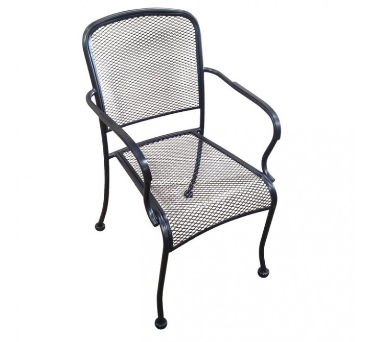 H&D Seating MC19A Metal Stacking Patio Dining Arm Chair - Set of 4