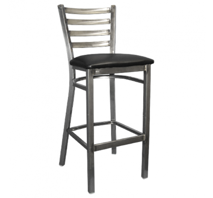 H&D Seating Ladder Back Clear Coat Metal Barstool 