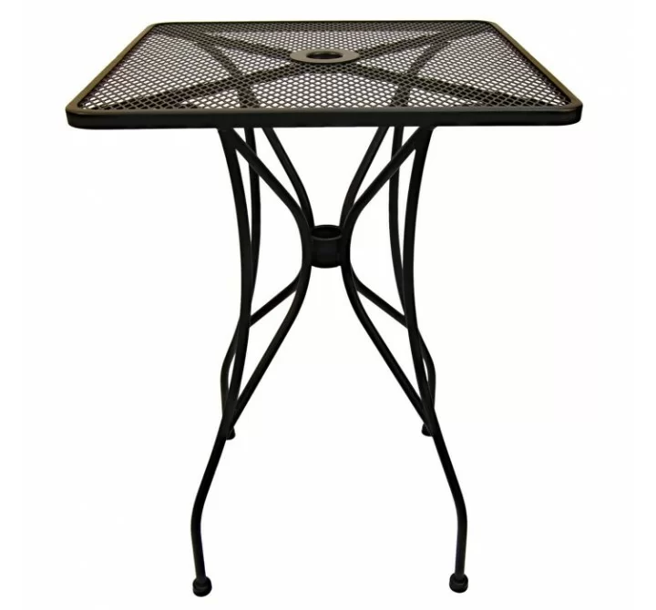H&D Seating Square Wrought Iron Mesh Top Table w/ Bar Height Base