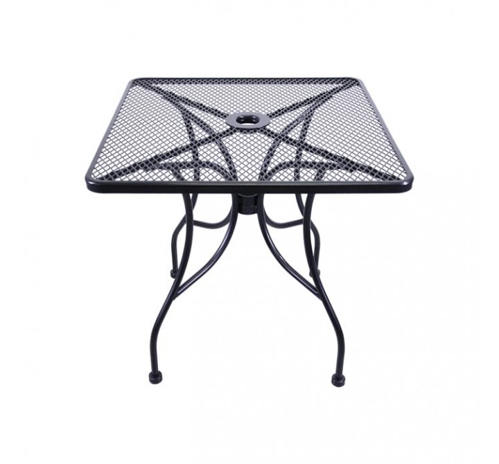 H&D Seating Square Wrought Iron Mesh Top Table w/ Base