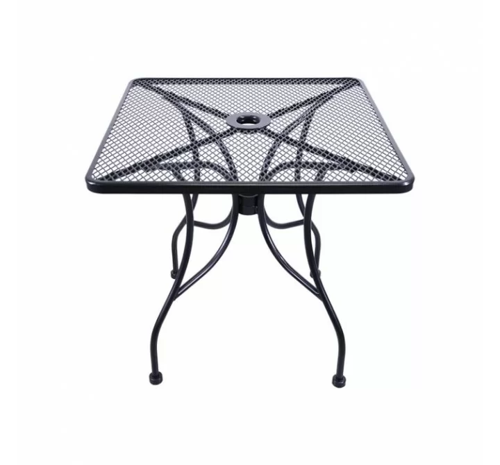 H&D Seating Square Wrought Iron Mesh Top Table w/ Base