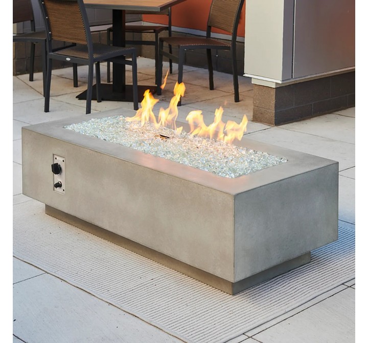 Outdoor Greatroom Company Natural Grey Cove 54" Linear Gas Fire Table - Lifestyle