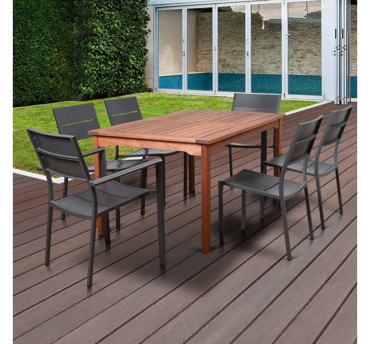 International Home Miami Amazonia Koningsdam 7 Piece Rectangular Patio Dining Set