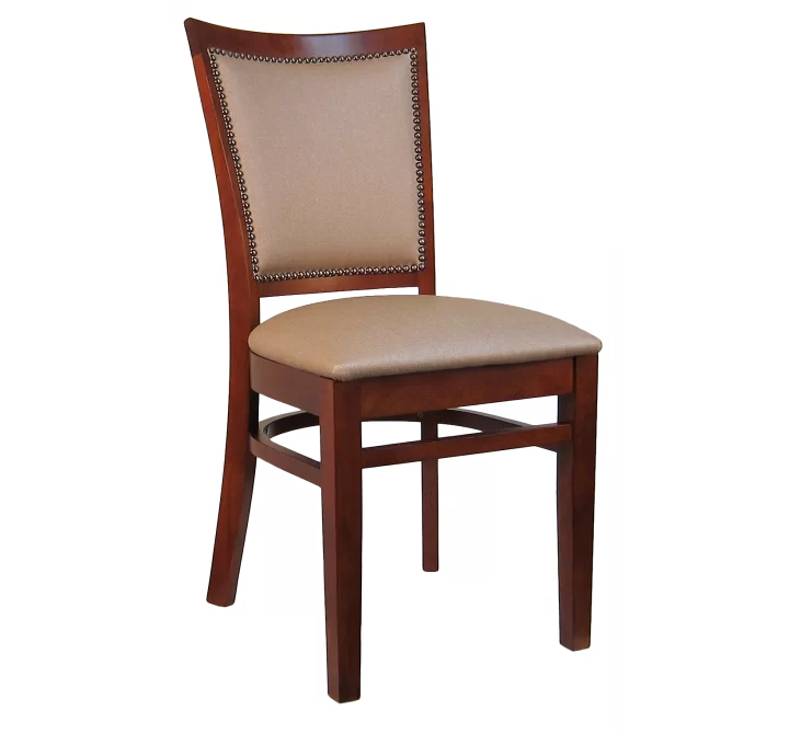H&D Seating Fully Upholstered Window Back Wood Chair- Set of 2
