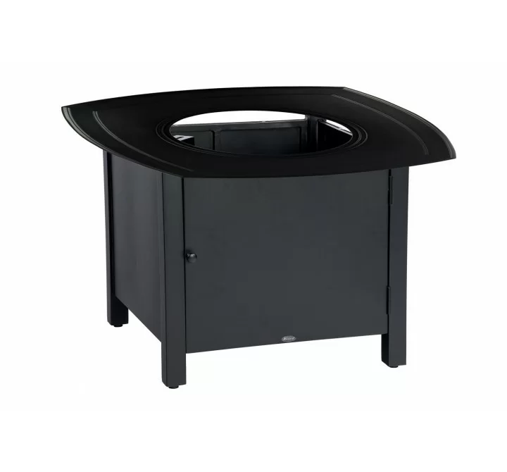 Woodard Solid Cast Aluminum 36'' Square Dining Height Fire Pit Table