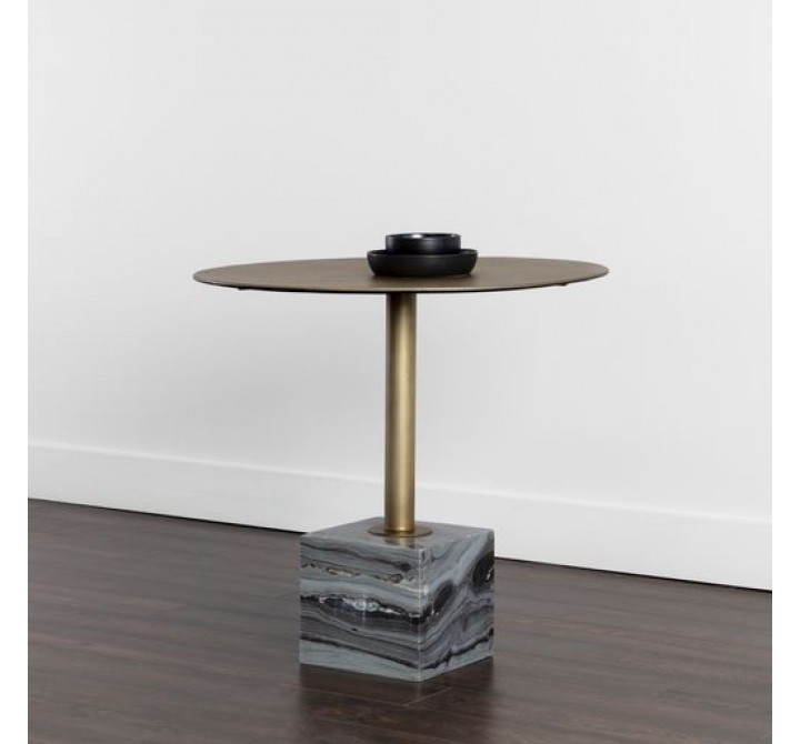 Sunpan Kata 32'' Bistro Table in Grey - Lifestyle
