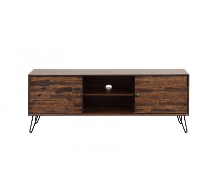 Crawford and Burke Wexford 56 inch Dark Brown 2-Door 2-Shelf Media Console, Front Angle
