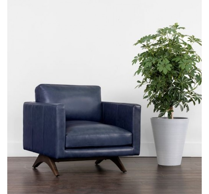 Sunpan Rogers Armchair Cortina Ink Leather 