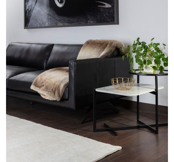 Sunpan Rivas End Table White Marble - Lifestyle