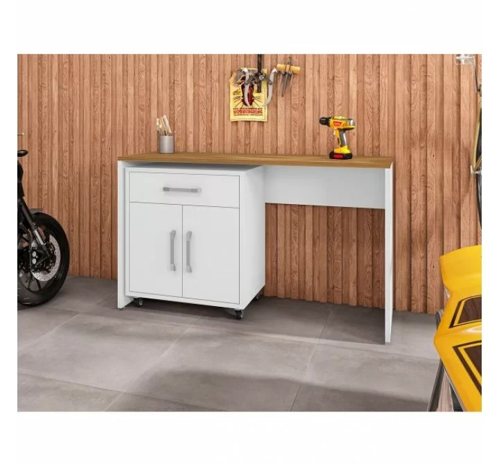Manhattan Comfort Eiffel Garage Work Station Set of 2 in White