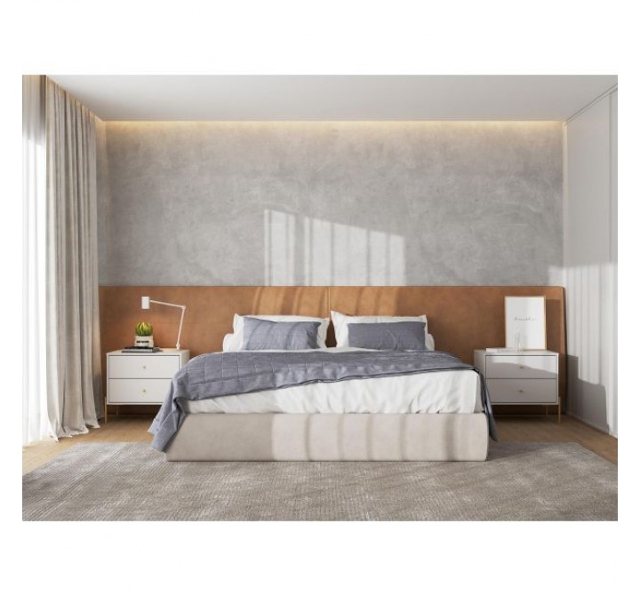 Manhattan Comfort Jasper Full Extension Drawer Nightstand in Off White (Set of 2)