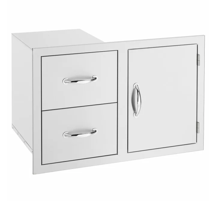 Summerset Grills 33" 2-Drawer and Access Door Combo - Angled
