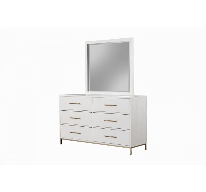  Alpine Furniture Madelyn Dresser in White - Angled