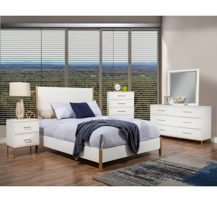Melbourne Queen Bed, French Truffle - Lifestyle