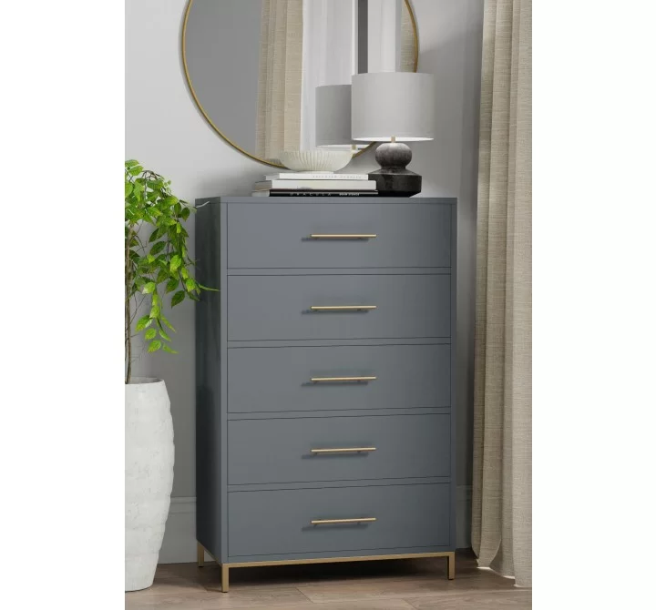 Alpine Furniture Madelyn Chest in Slate Gray - Front Lifestyle