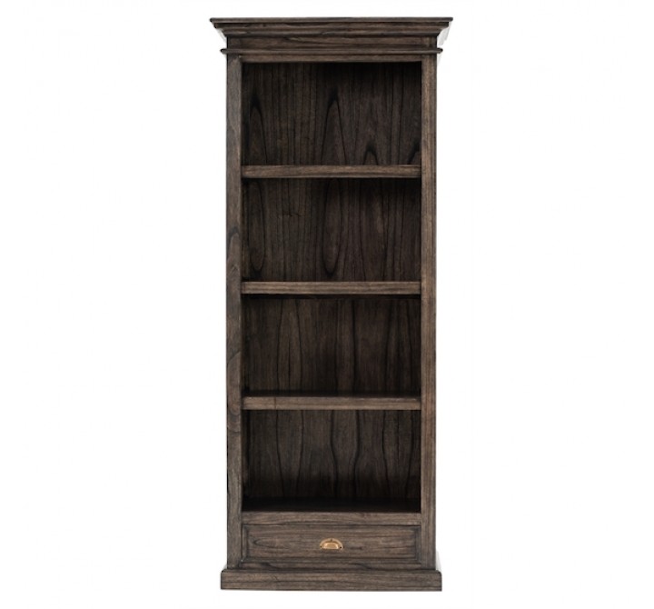 Nova Solo Halifax Mindi Wood Bookcase with 1 Drawer - Front Angle