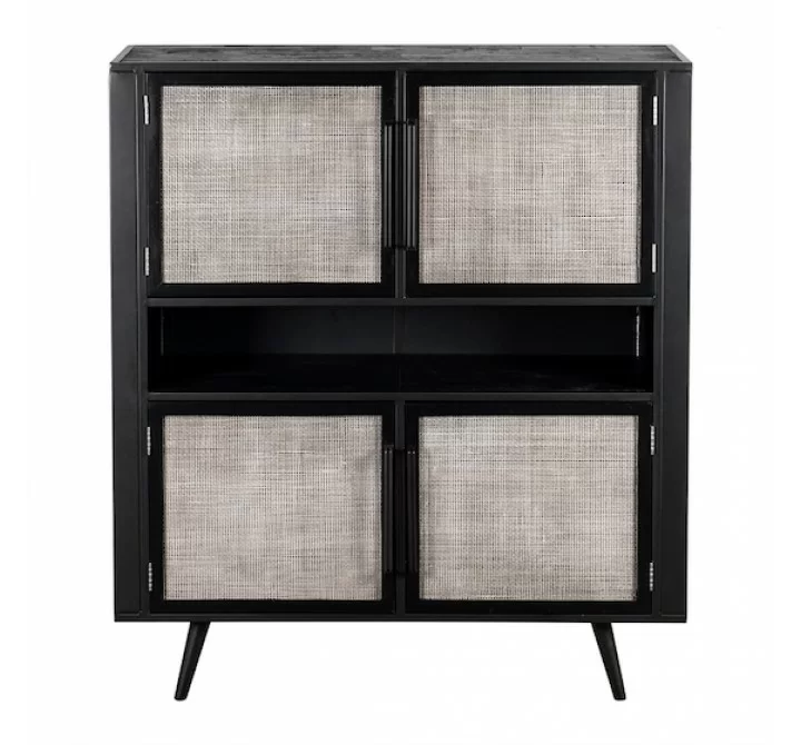 Nova Solo Nordic Mindi Smooth Boat Wood & Iron Buffet - 4 Doors - Front Angle