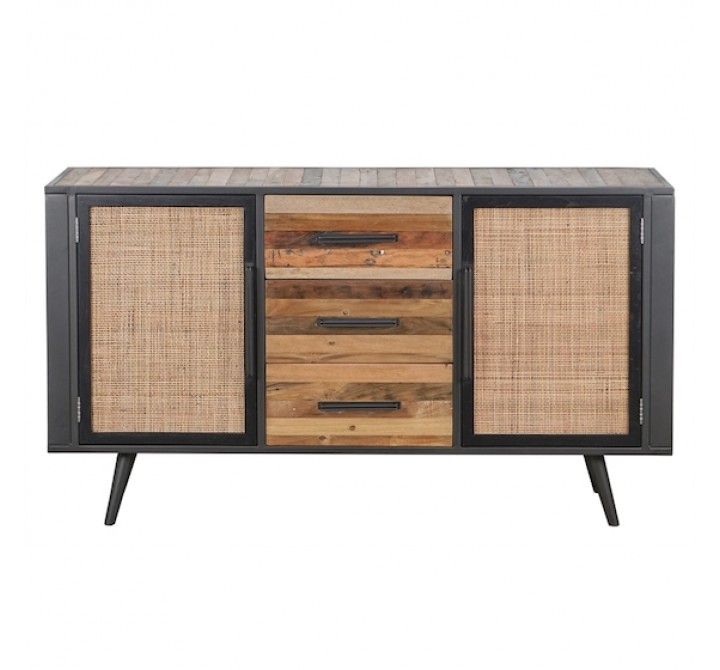 NovaSolo Nordic Rattan Buffet - 2 Doors 3 Drawers - Front Angle