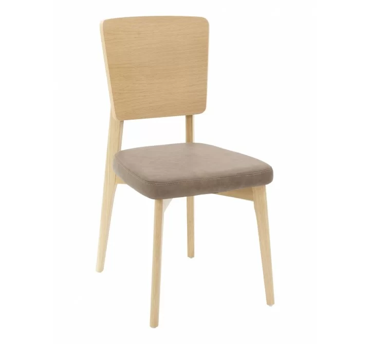 European Beechwood Wood Dining Chair - Light Walnut